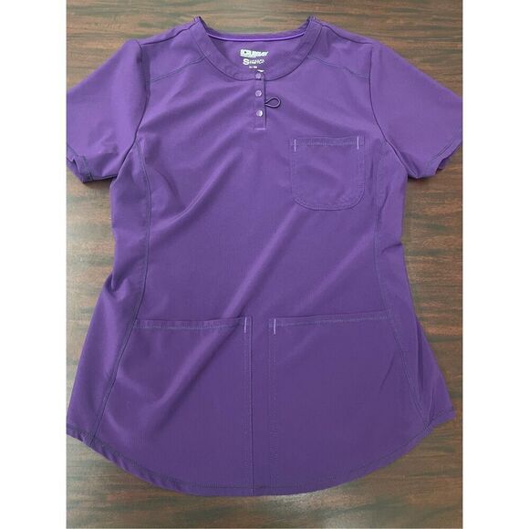ScrubStar Supreme Stretch Eggplant Scrub Top Size X-Small - Picture 1 of 7